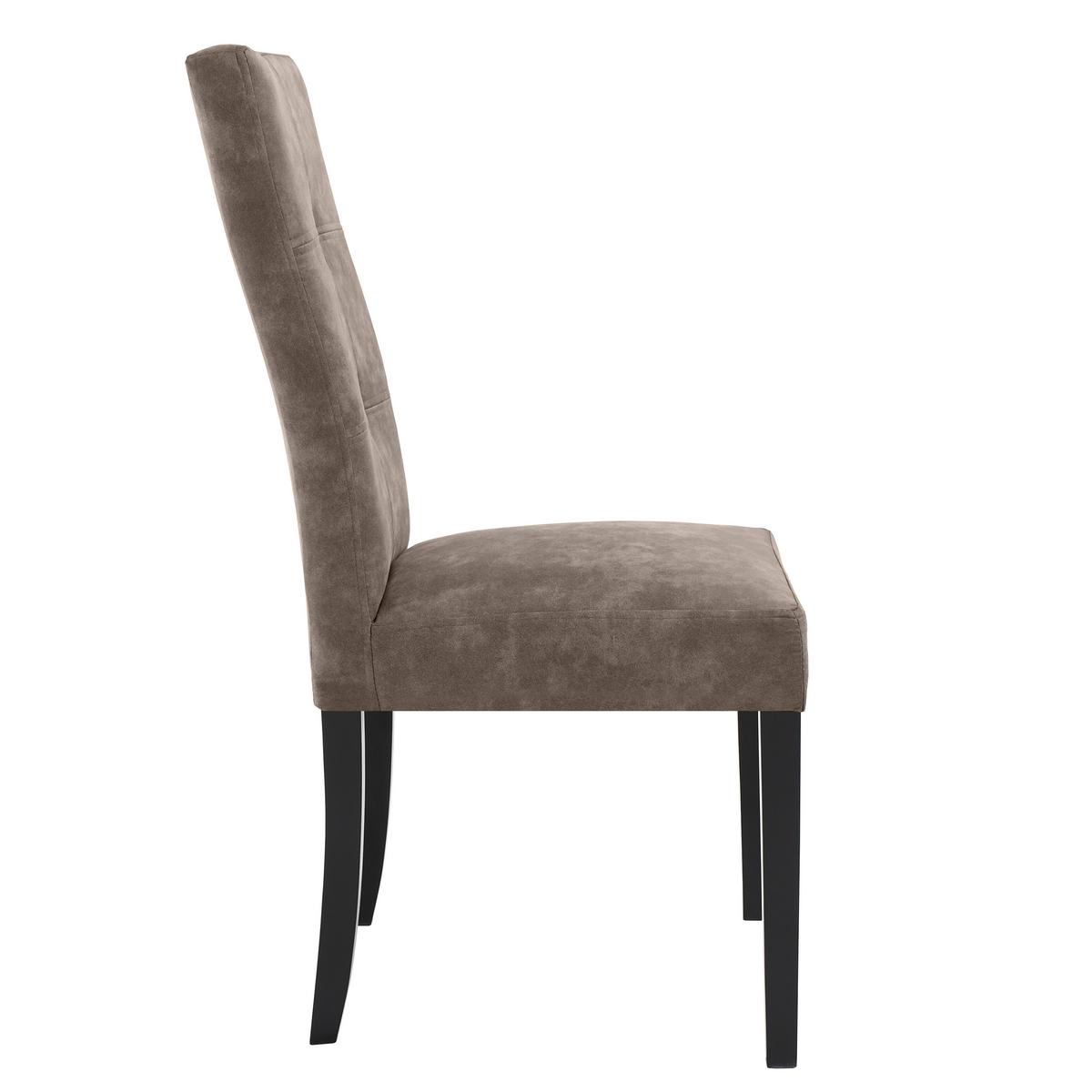 STUHL Solis mit schwarzen Holzbeinen, Polsterstuhl, Braun - Schwarz/Braun, Holz (45/100/42cm) - Beautysofa