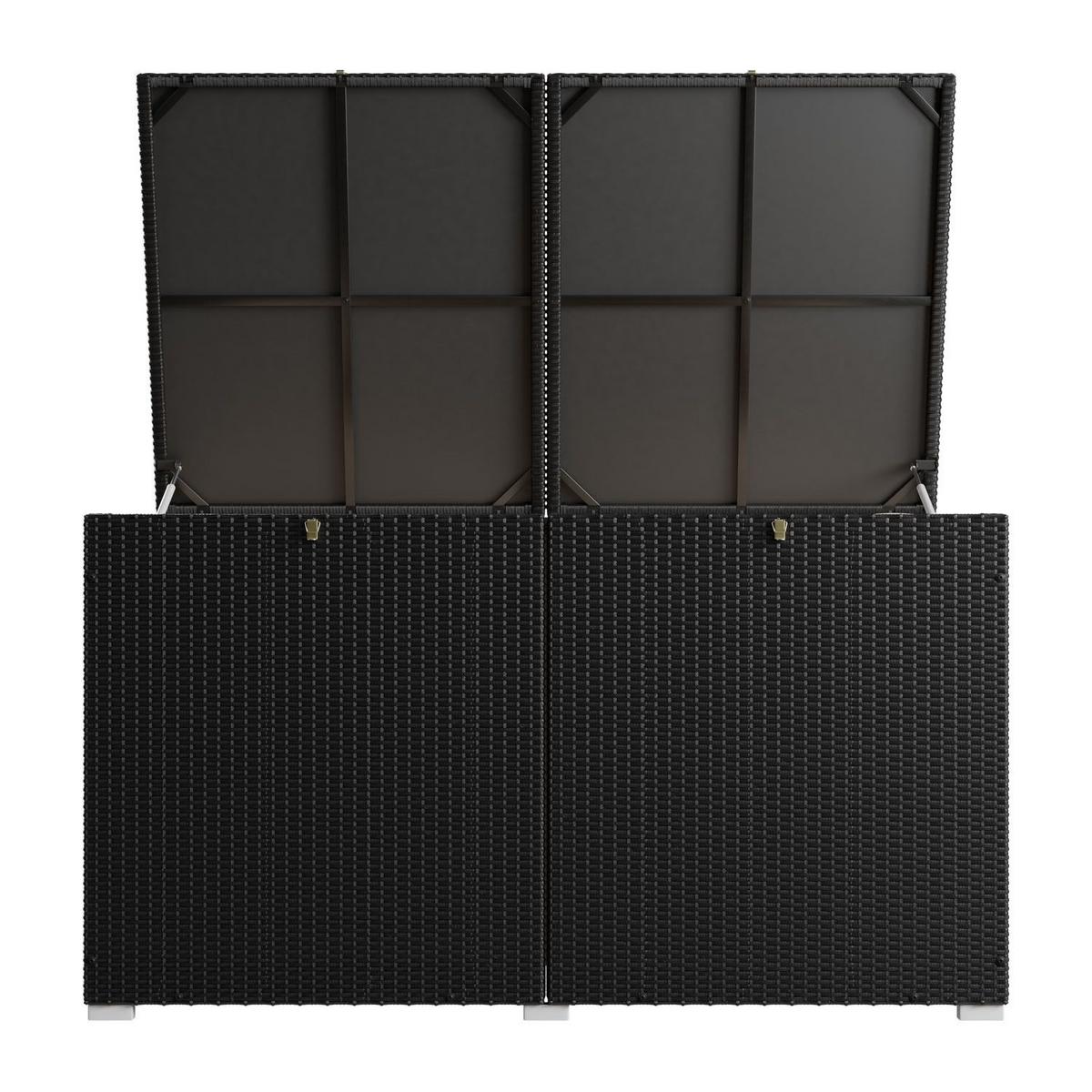 AUFLAGENBOX Ikaria schwarz - Schwarz, Kunststoff (145/80/83cm) - Juskys