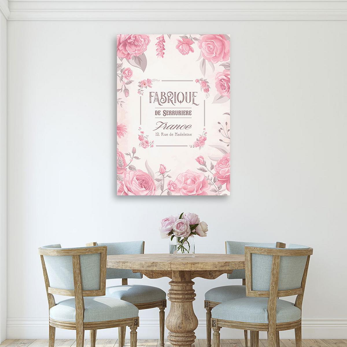 KUNSTDRUCK Rosa 40/60 cm - Pink, Textil (40/60cm) - KUNSTLOFT