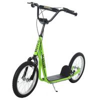 TRETROLLER Scooter Cityroller Kinder Luftreifen Roller verstellbar Alu Grün - Grün, Metall (139/58/96cm) - HOMCOM