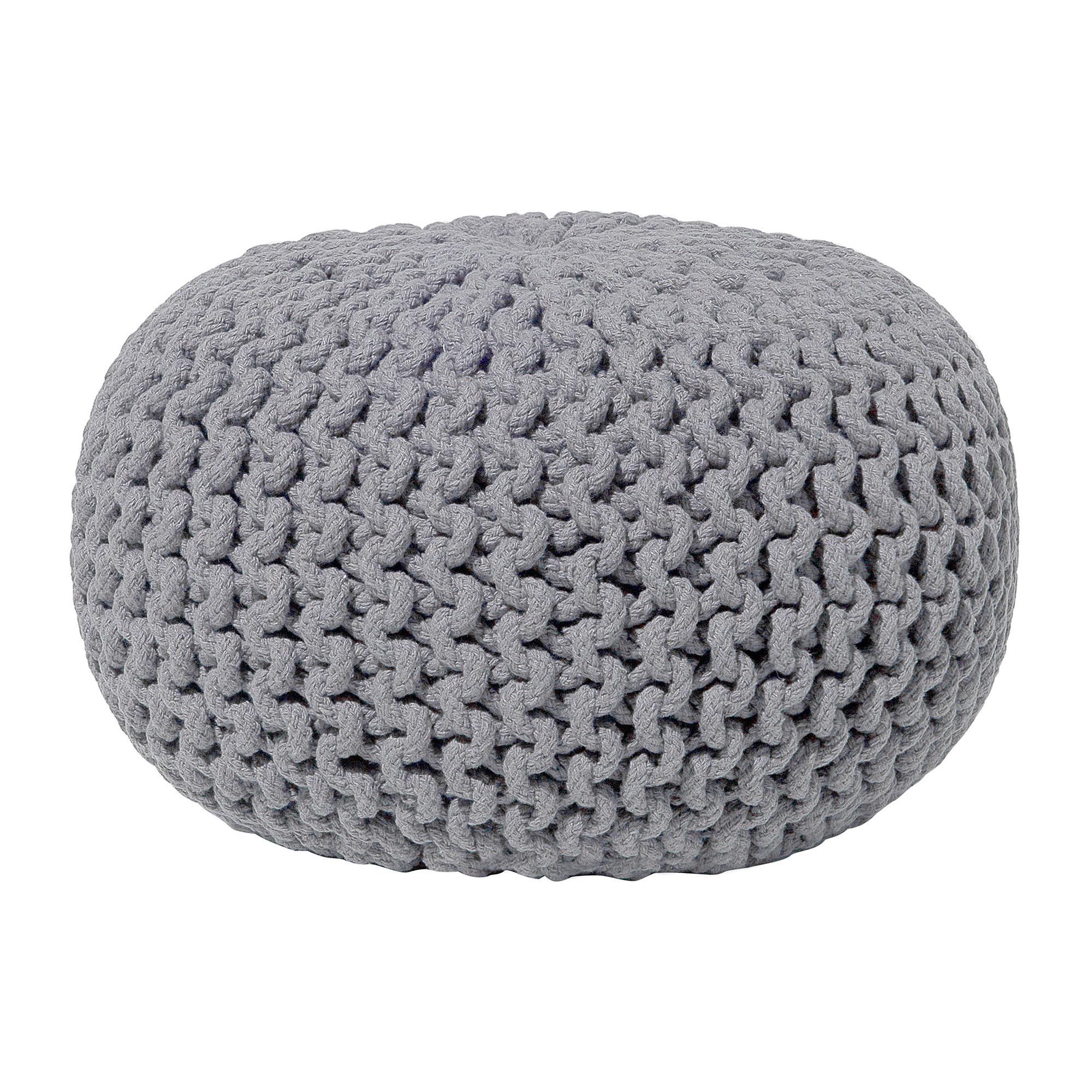 POUF Conrad 40/40/25 cm - Grau, Naturmaterialien/Textil (40/25/40cm) - Beliani