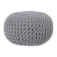 POUF Conrad 40/40/25 cm - Grau, Naturmaterialien/Textil (40/25/40cm) - Beliani