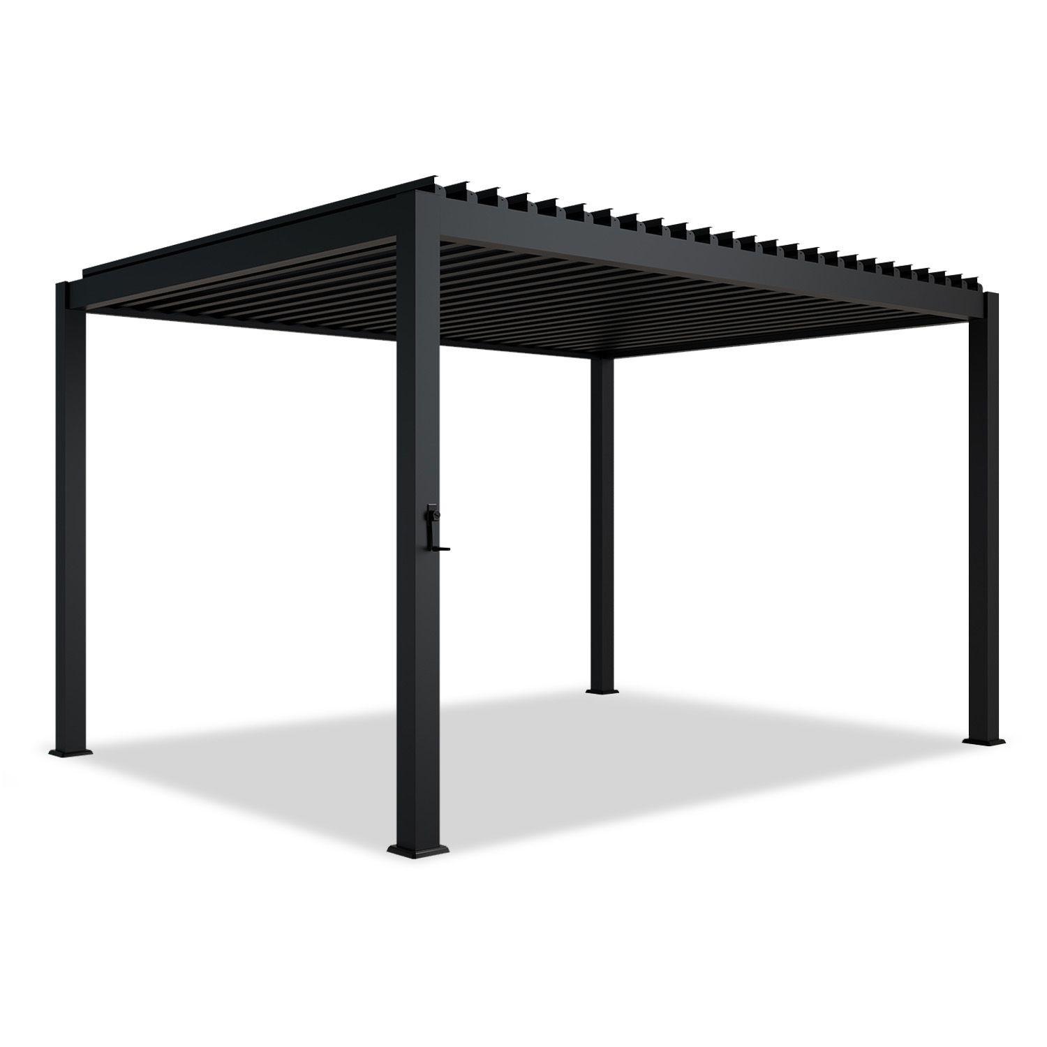 PERGOLA/ LAMELLENDACH Tahiti 3x4 m anthrazit - Anthrazit, Metall (392/240/400cm) - Juskys