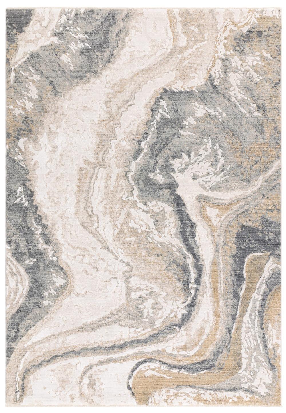 TEPPICH SIENA-Elsa, abstrakt, Grau-Beige, 200 x 300 cm - Grau, Textil (300/200cm) - KADIMA DESIGN