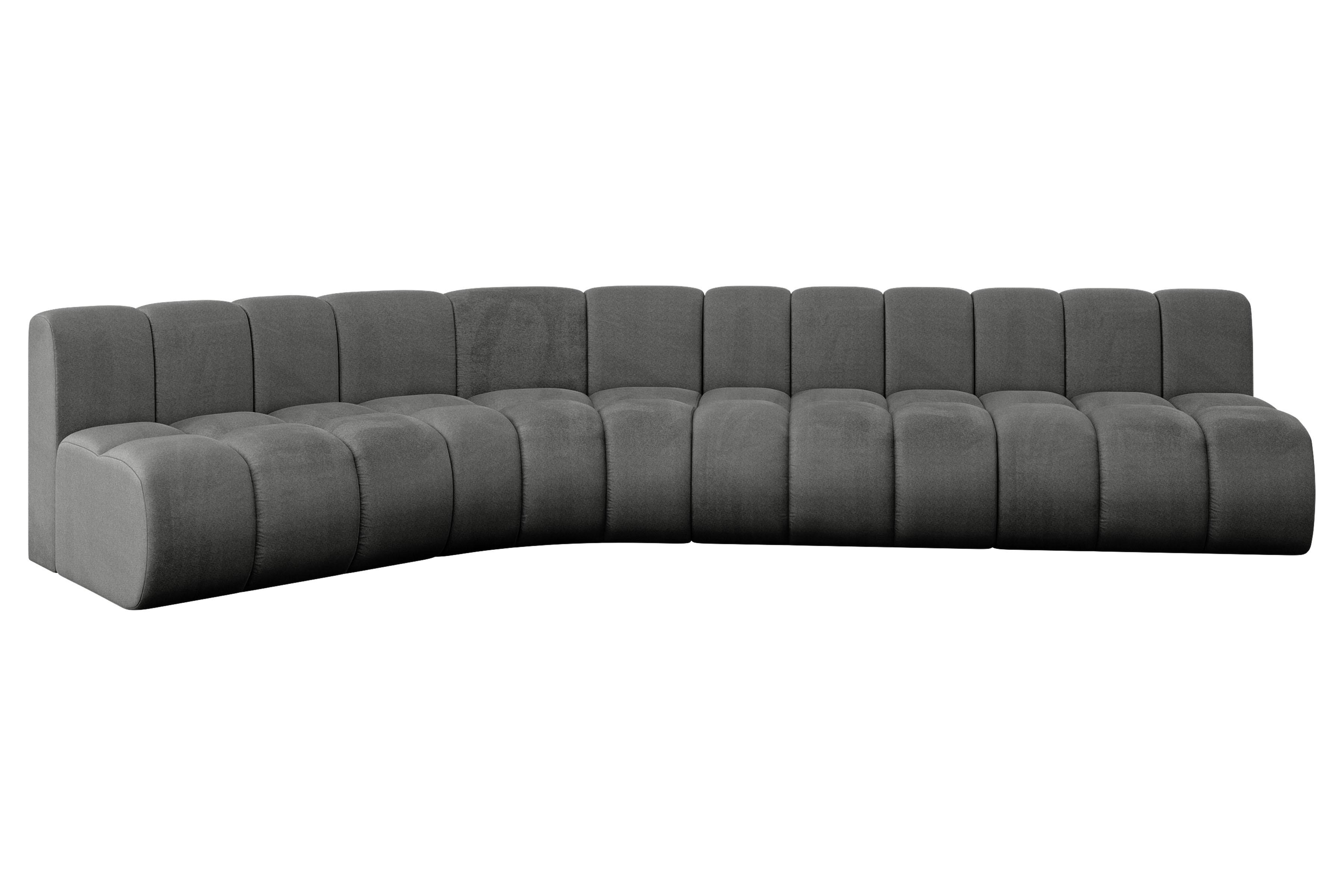 ECKSOFA modulares Sofa Montra-L2 - 381x174x70 cm Dunkelgrau - Dunkelgrau, Holzwerkstoff/Textil (381/174cm) - ALTDECOR
