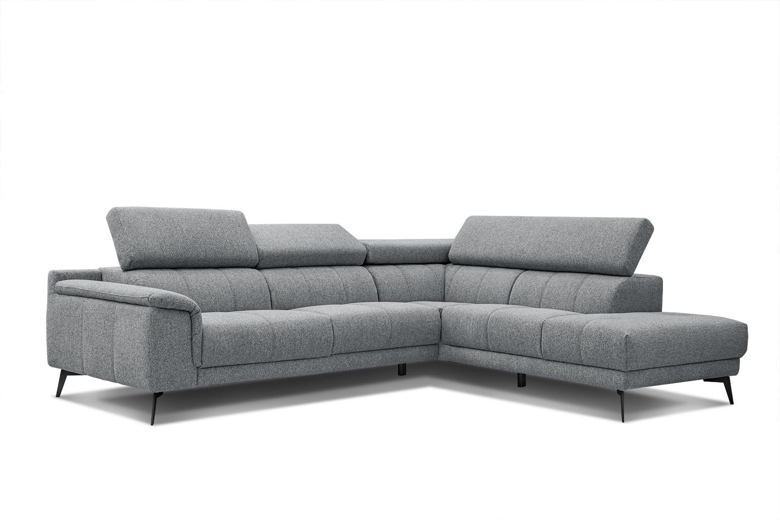 ECKSOFA FIERO 5-Sitzer, grau - Schwarz/Grau, Holzwerkstoff/Textil (290/228cm) - Wozimo