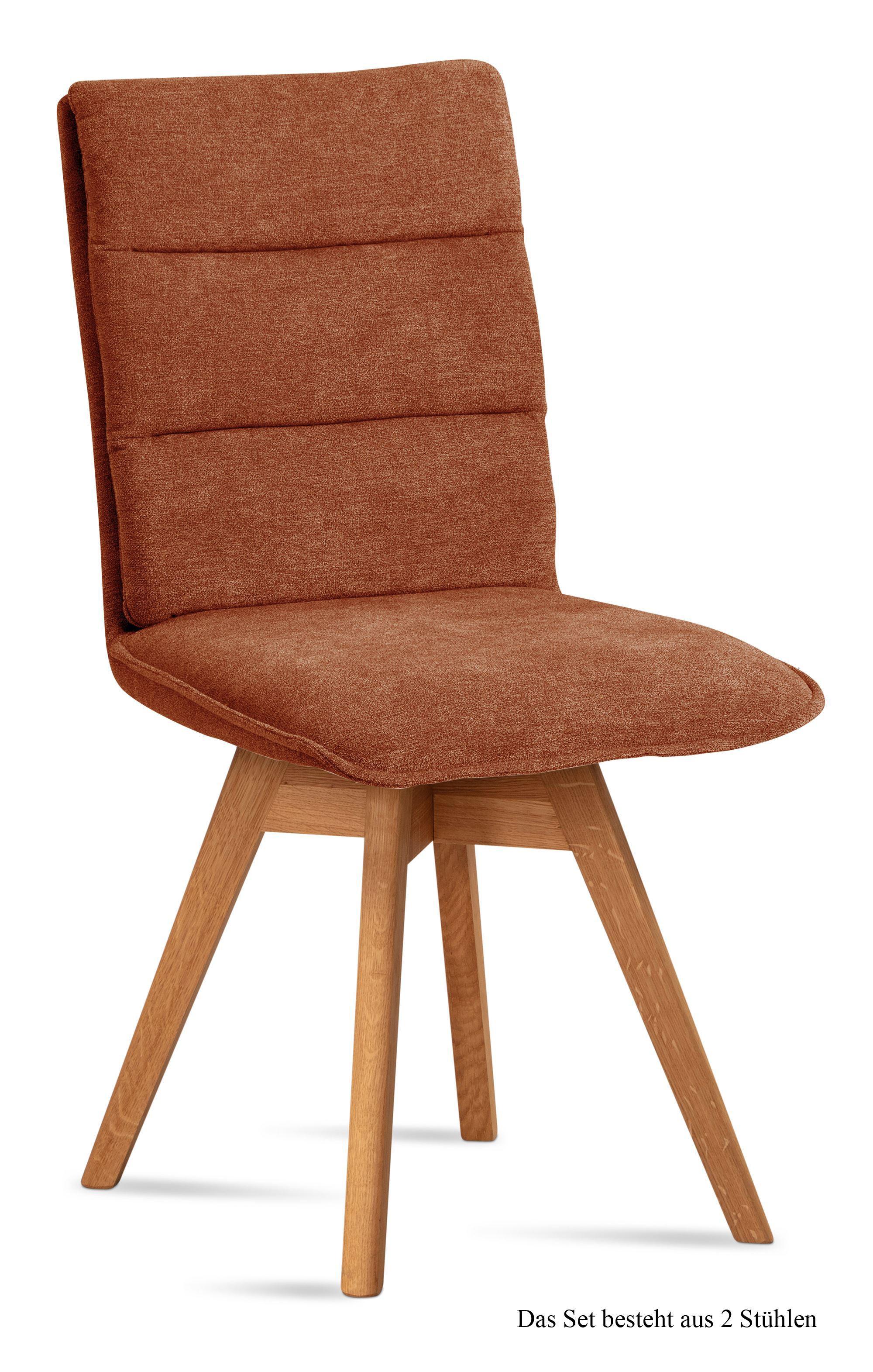ESSZIMMERSTUHL drehbar (2er-Set) Dorle 47x92x60 Eiche geölt/Cognac - Cognac/Eichefarben, Kunststoff (60/92/47cm) - 58aufmkessel