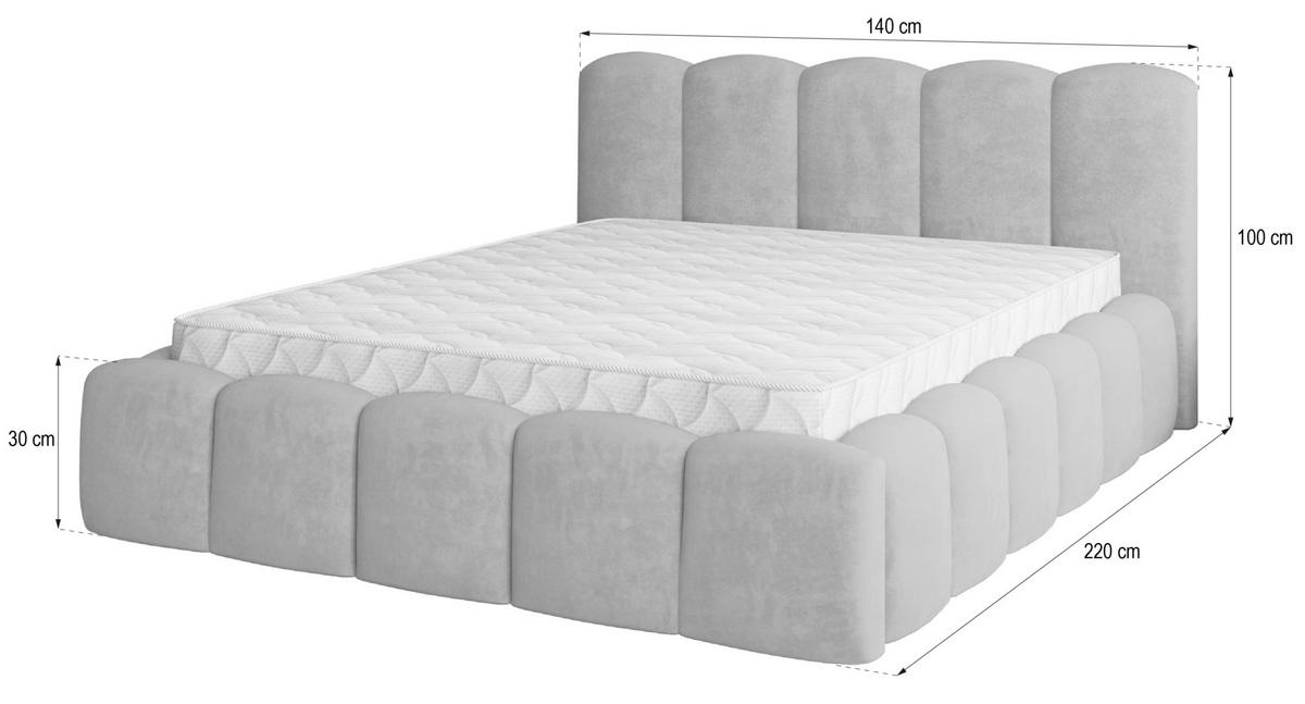 POLSTERBETT FALINA K 120x200 cm mit Bettkästen - Beige - Beige, Holz/Textil - MASSENO
