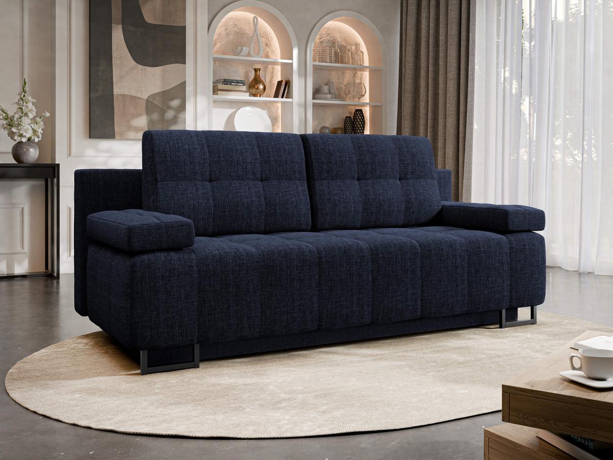 SCHLAFSOFA Morena D - Schwarz/Dunkelblau, Holz/Textil (200/90/90cm) - MIRJAN24
