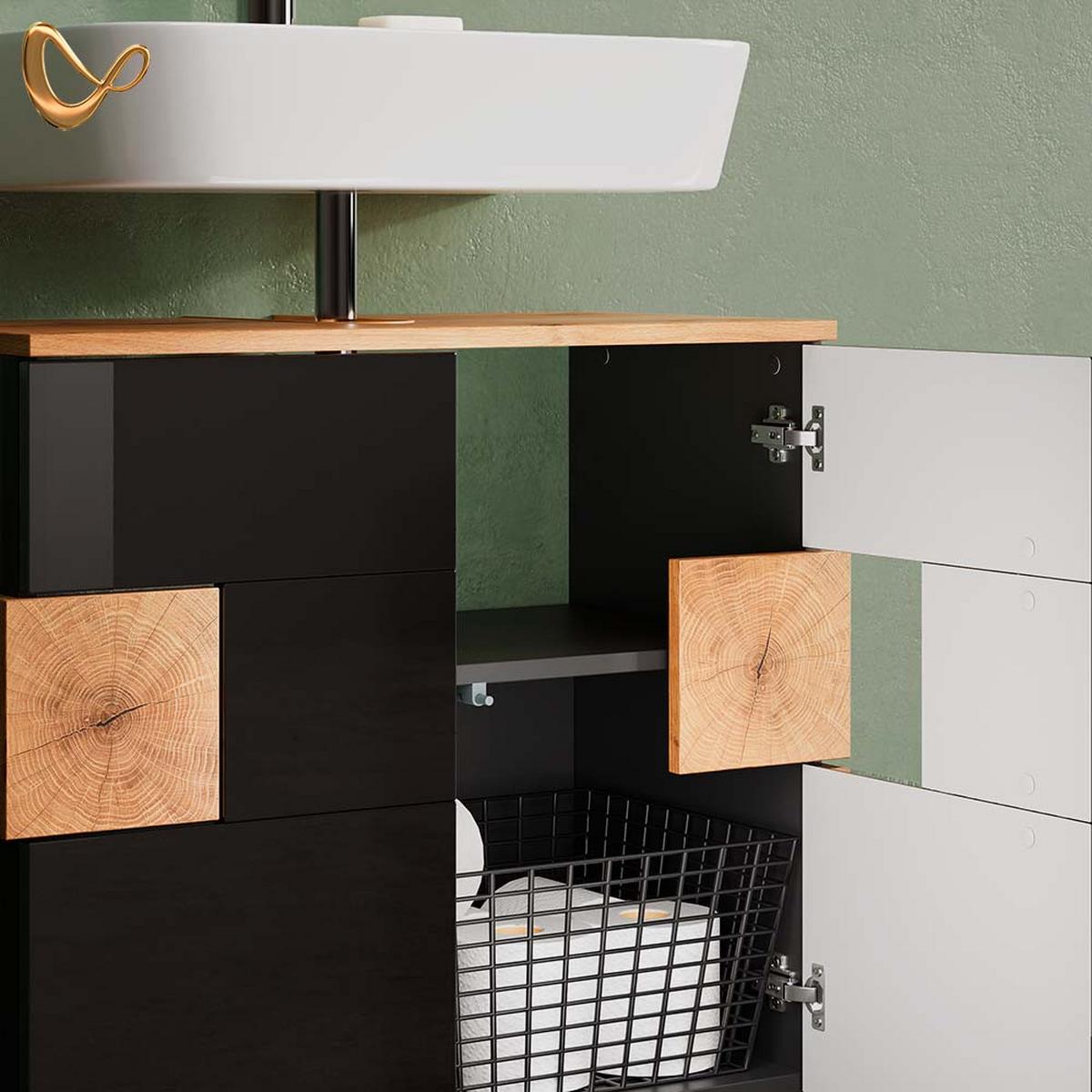 WASCHBECKENUNTERSCHRANK Tanaro Anthrazit 73.1 x 64 cm - Anthrazit, Holzwerkstoff (73.1/64/37cm) - Livinity®