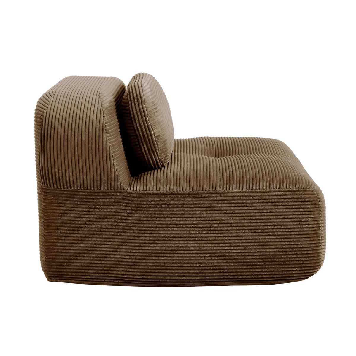 SOFA Modulares Cordstoff Braun ohne Armlehnen mit Kissen - Braun, Textil (90/75/103cm) - Urban Meuble