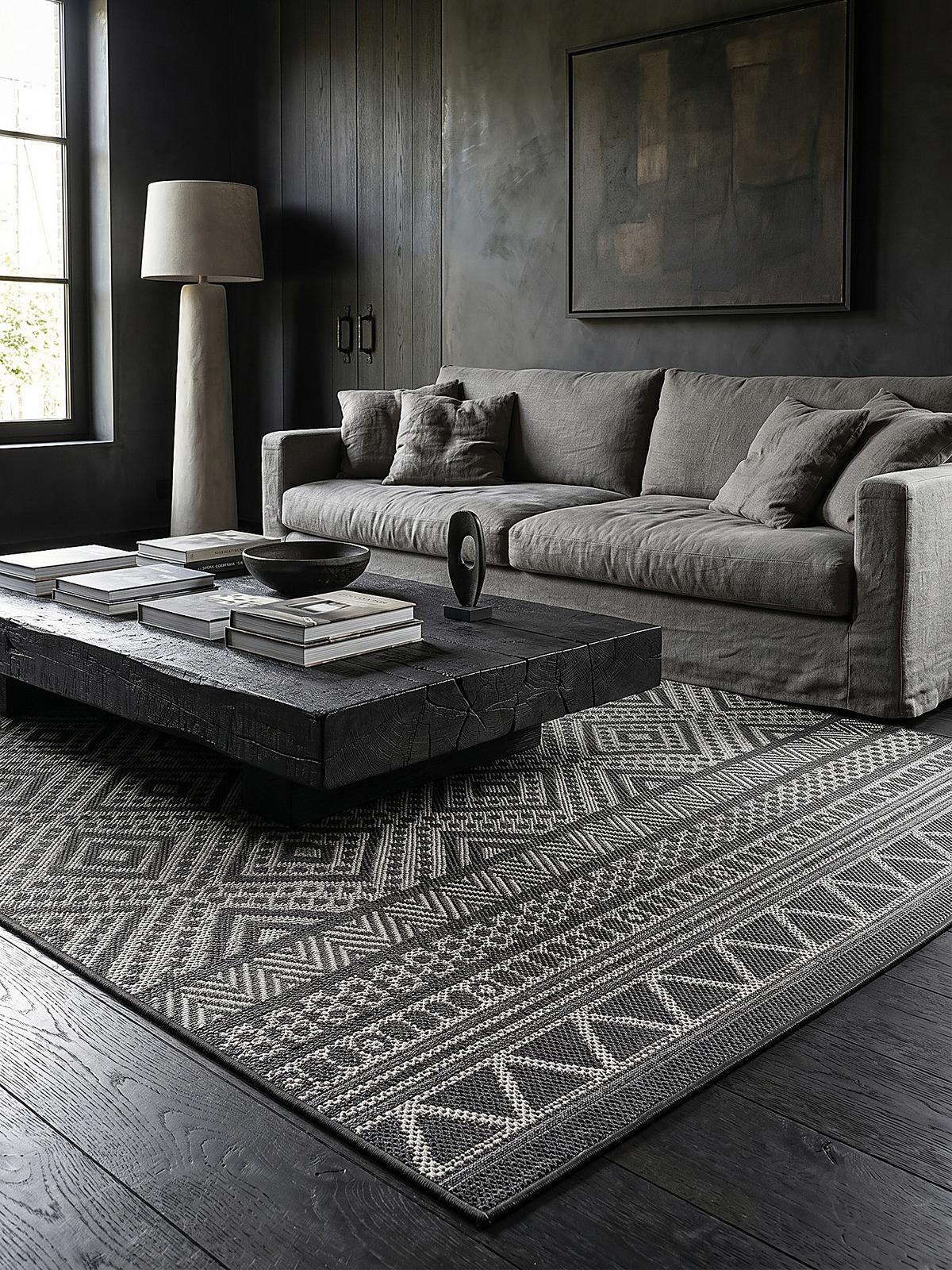 TEPPICHLÄUFER Berber ESERA Polypropylen Anthrazit 80 x 150 cm - Anthrazit, Textil (80/150cm) - KADIMA DESIGN