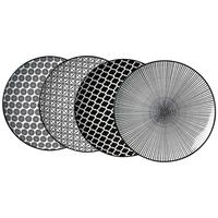 SPEISETELLER Takeo schwarz-weiß ø 26,5 cm 4er Set - Schwarz/Weiß, Keramik (26.5cm) - Ritzenhoff Breker