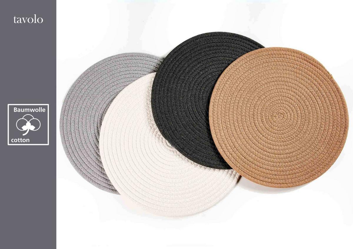 PLATZMATTEN Tavolo Hellgrau ø 35 cm 48er Set - Hellgrau, Textil (35cm) - Ritzenhoff Breker