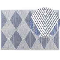 KURZFLOR-TEPPICH Datca 230/160 cm - Blau, Textil (160/230cm) - Beliani