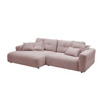 ECKSOFA MIKA Pink Cord - Schwarz/Rosa, Kunststoff/Textil (276/167cm) - KAWOLA