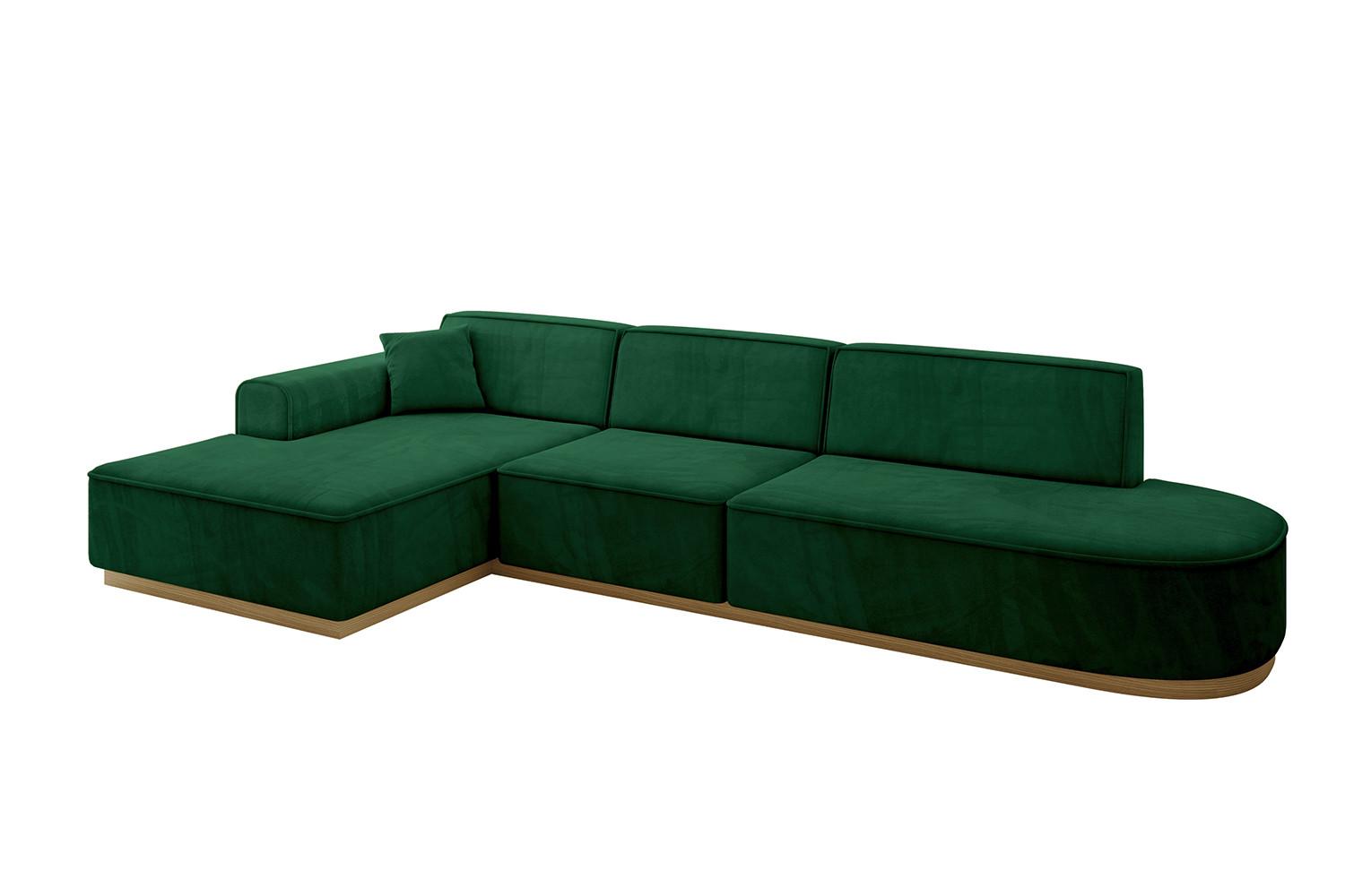 ECKSOFA Ottomane Links IREA-L2-v2 - 328x171x83 cm Grün - Grün, Holzwerkstoff/Textil (328/171cm) - ALTDECOR