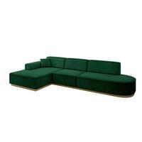 ECKSOFA Ottomane Links IREA-L2-v2 - 328x171x83 cm Grün - Grün, Holzwerkstoff/Textil (328/171cm) - ALTDECOR