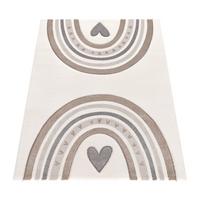 KINDERTEPPICH, mit Regenbogen- und Herz-Motiv, Beige, 160 x 230 cm - Beige, Textil (230/160cm) - KADIMA DESIGN