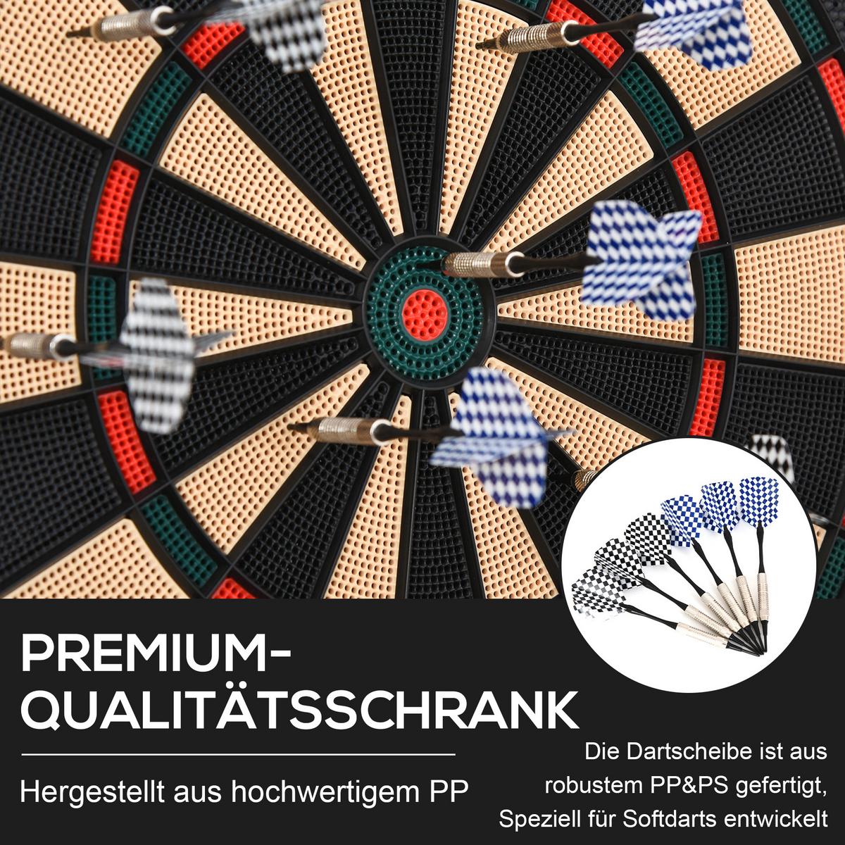 ELEKTRONISCHE Dartscheibe - Schwarz, Kunststoff (50/44cm) - HOMCOM