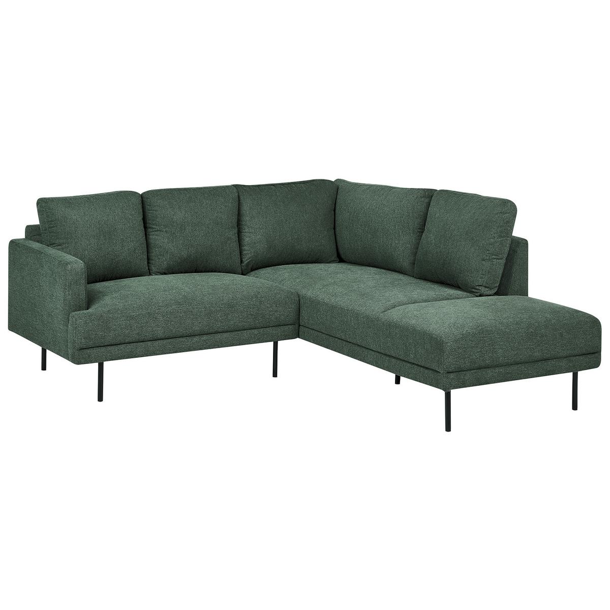 ECKSOFA Stoff Dunkelgrün linksseitig Breda - Dunkelgrün, Textil (210/200cm) - Beliani
