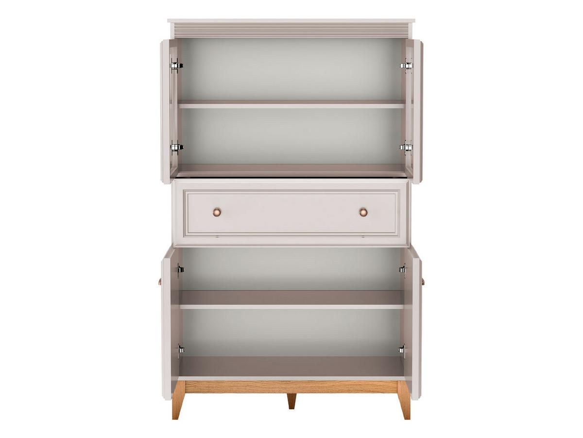 VITRINE Windsor W-05 mit Weißer LED-Beleuchtung - Kaschmir/Eichefarben, Holz/Holzwerkstoff (92/151/41cm) - MIRJAN24