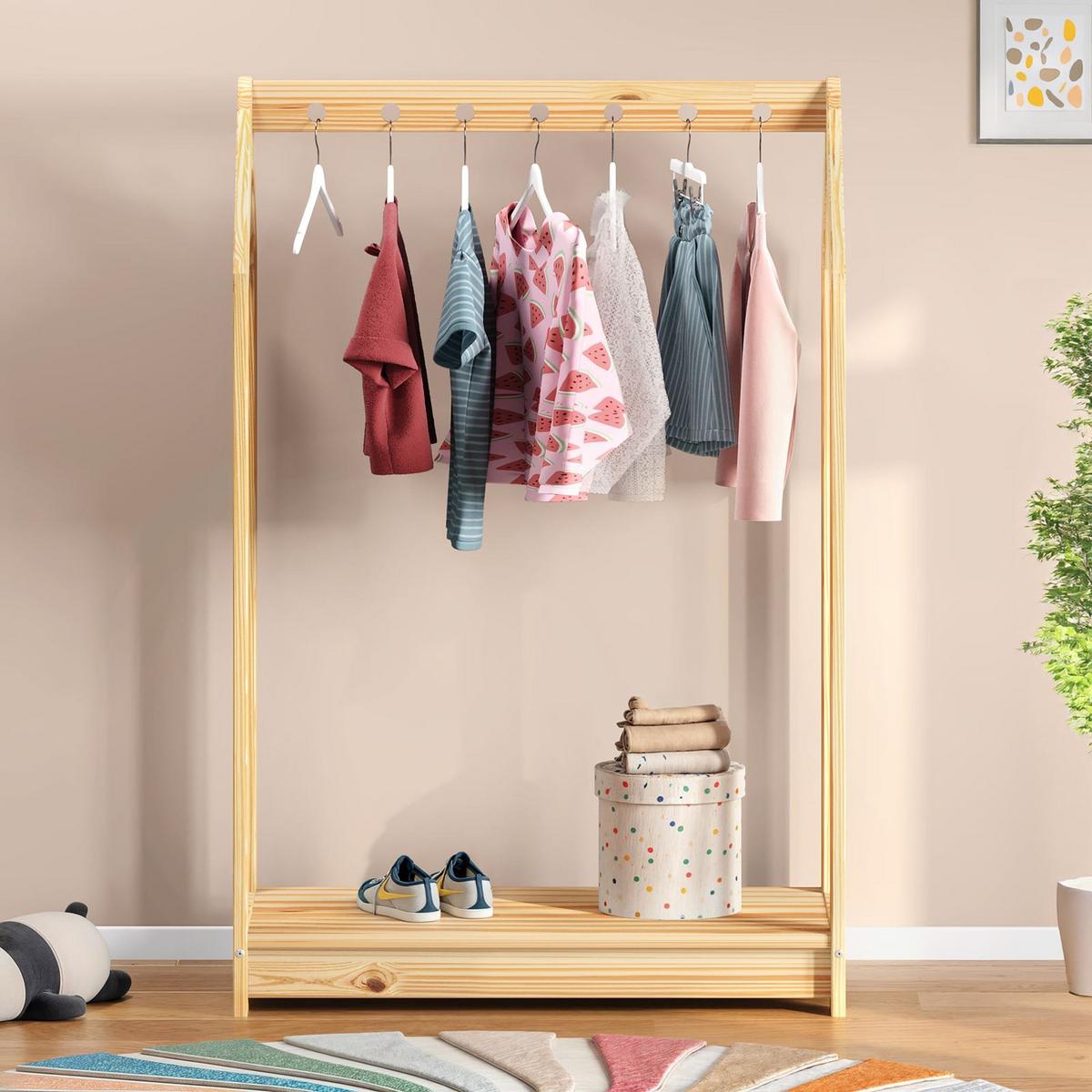 KINDER KLEIDERSTÄNDER SALLY - Naturfarben, Holz (78/118/42cm) - IDIMEX
