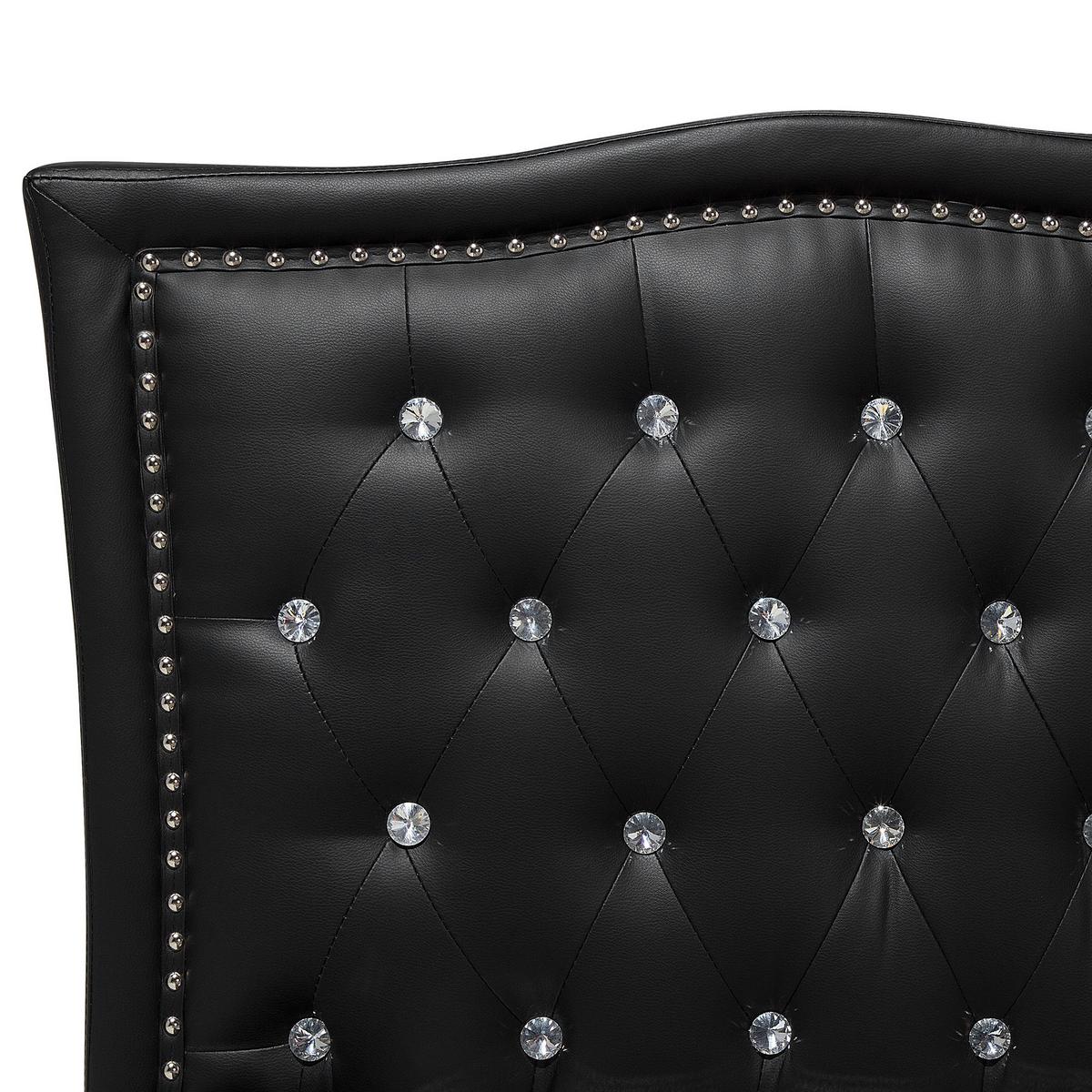 BETT 160/200cm Schwarz Metz - Schwarz, Kunststoff/Textil (160/200cm) - Beliani