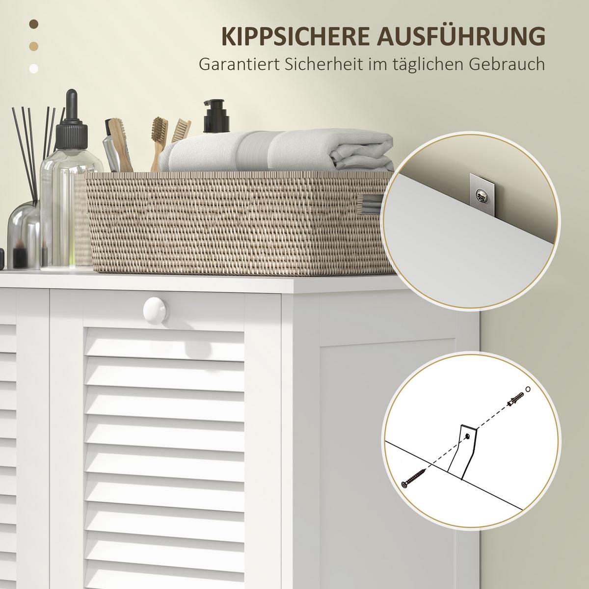 WÄSCHESCHRANK, 70 x 38 x 73 cm Weiß - Weiß, Holz (38/73/70cm) - HOMCOM