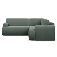 ECKSCHLAFSOFA Kaveo DUNKELGRÜNER PLÜSCH universell mit Eckelement MIT BETTKASTEN - Dunkelgrün/Schwarz, Kunststoff/Textil (245/245cm) - Selsey