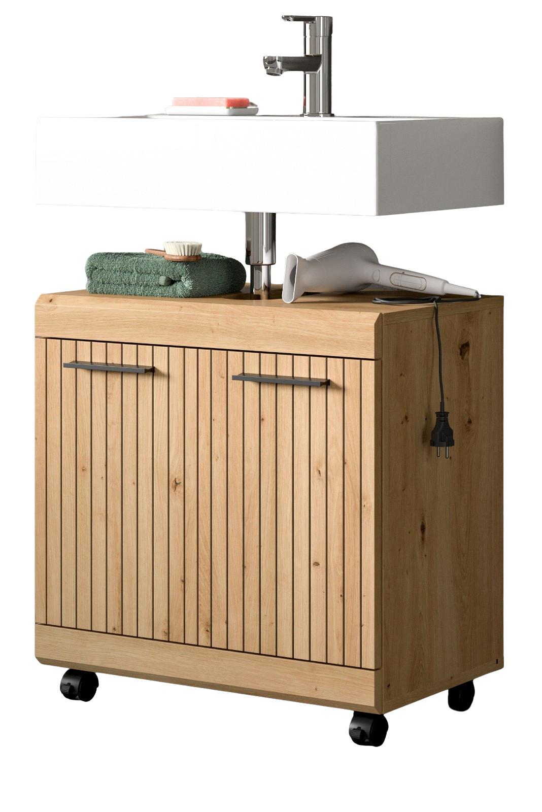 Inn.Furn WASCHBECKENUNTERSCHRANK Eiche Artisan 60 cm, Badezimmer Unterschrank auf Rollen online kaufen ➤ mömax