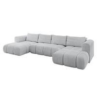 WOHNLANDSCHAFT CLOUD-U 405x185x90 Grau Cord - Grau, Holzwerkstoff/Kunststoff (405/90/185cm) - ALTDECOR