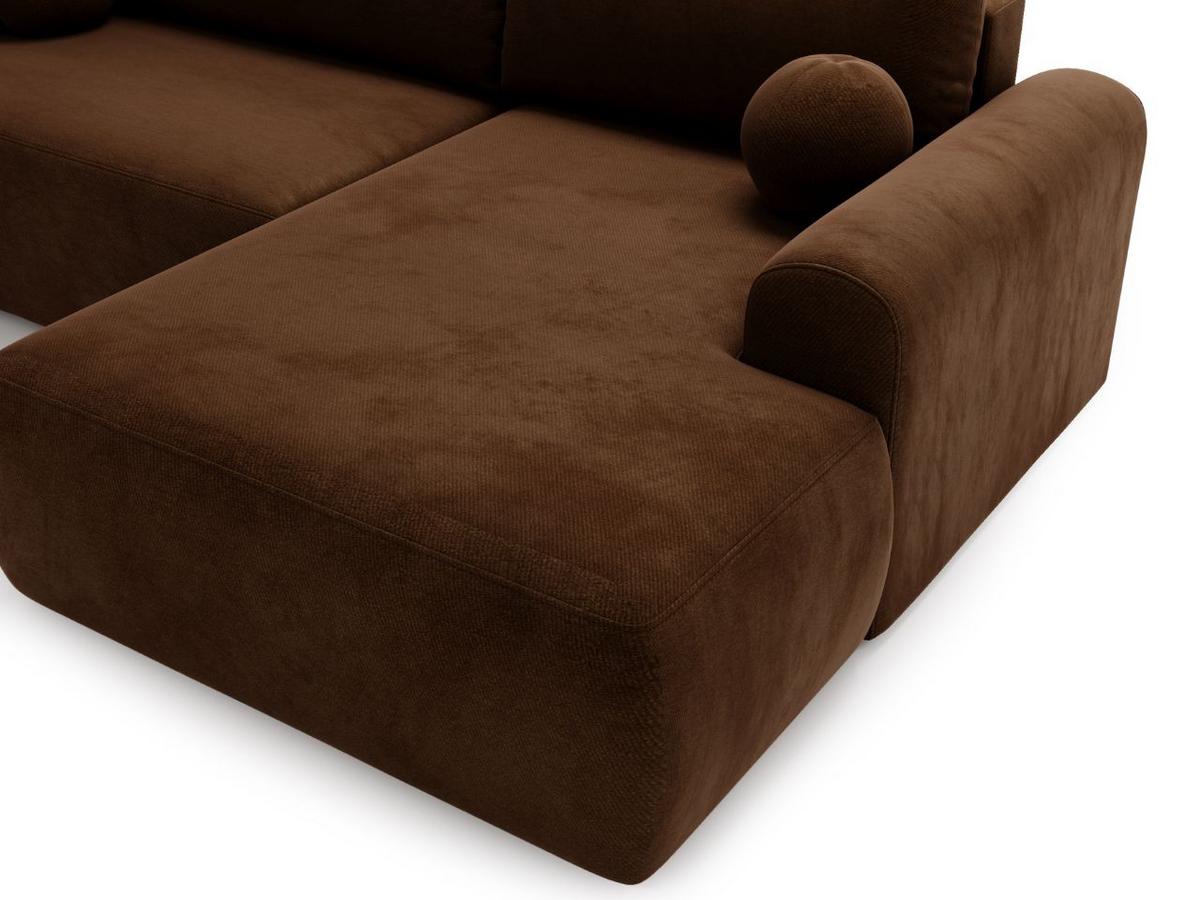 ECKSOFA Savana Dunkelbraun Links - Dunkelbraun, Holz/Textil (257/177cm) - Graingold