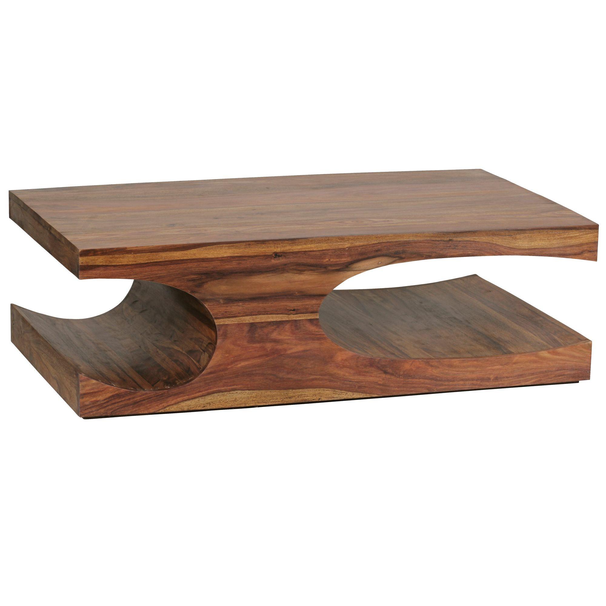 COUCHTISCH BOHA aus Massivholz im Landhausstil mit Designelementen, Dunkelbraun 118x70x38 cm - Braun, Holz (70/118/38cm) - KADIMA DESIGN