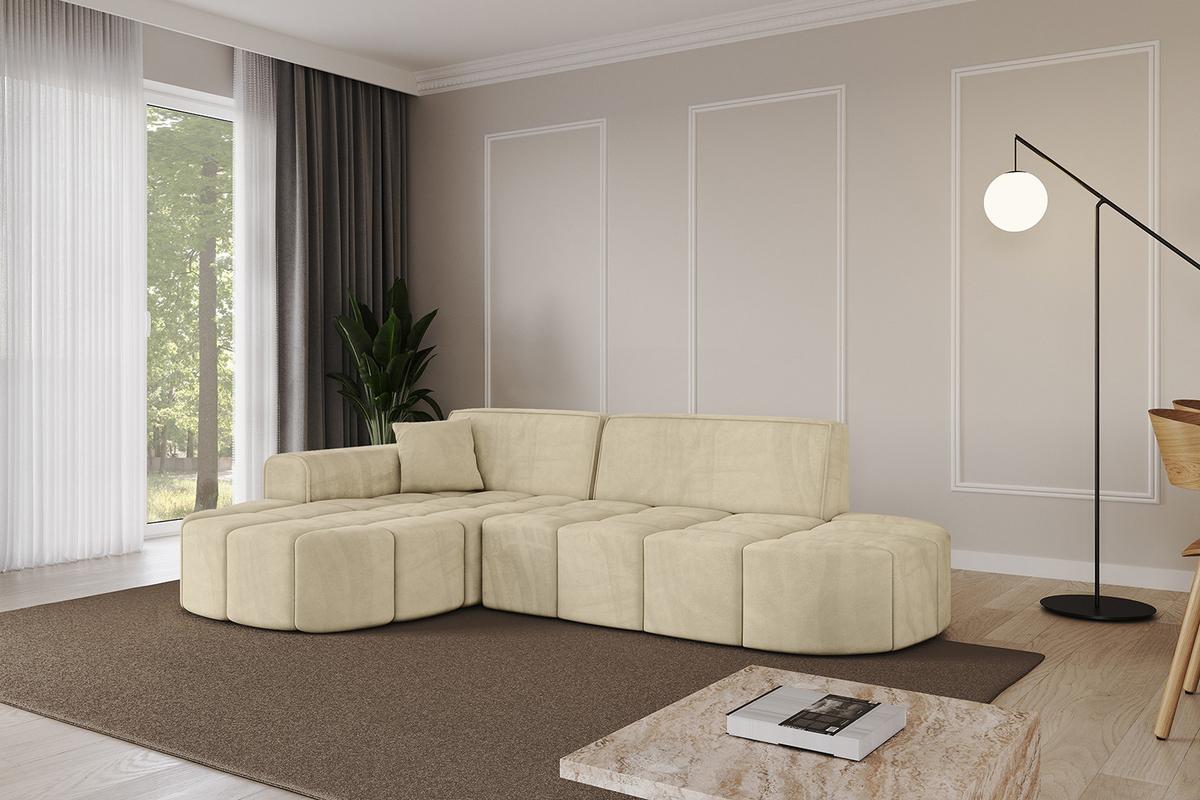 ECKSOFA Ottomane Links LIVO-L1 - 252x173x79,5 cm Beige - Beige, Holzwerkstoff/Textil (252/173cm) - ALTDECOR