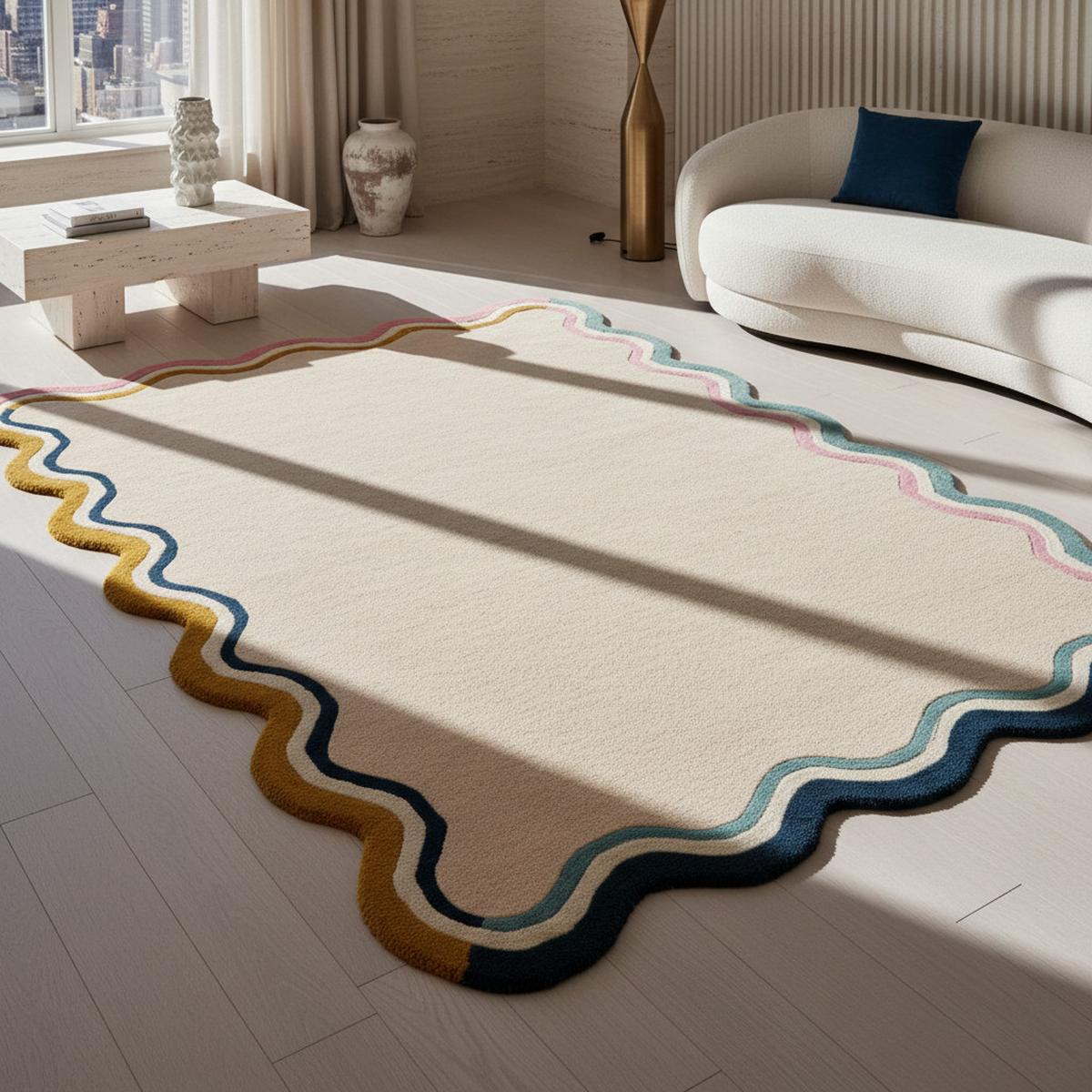 TEPPICH aus Wolle WINCH in Beige, mit Bordüre, 160 x 230 cm - Beige, Textil (230/160cm) - KADIMA DESIGN