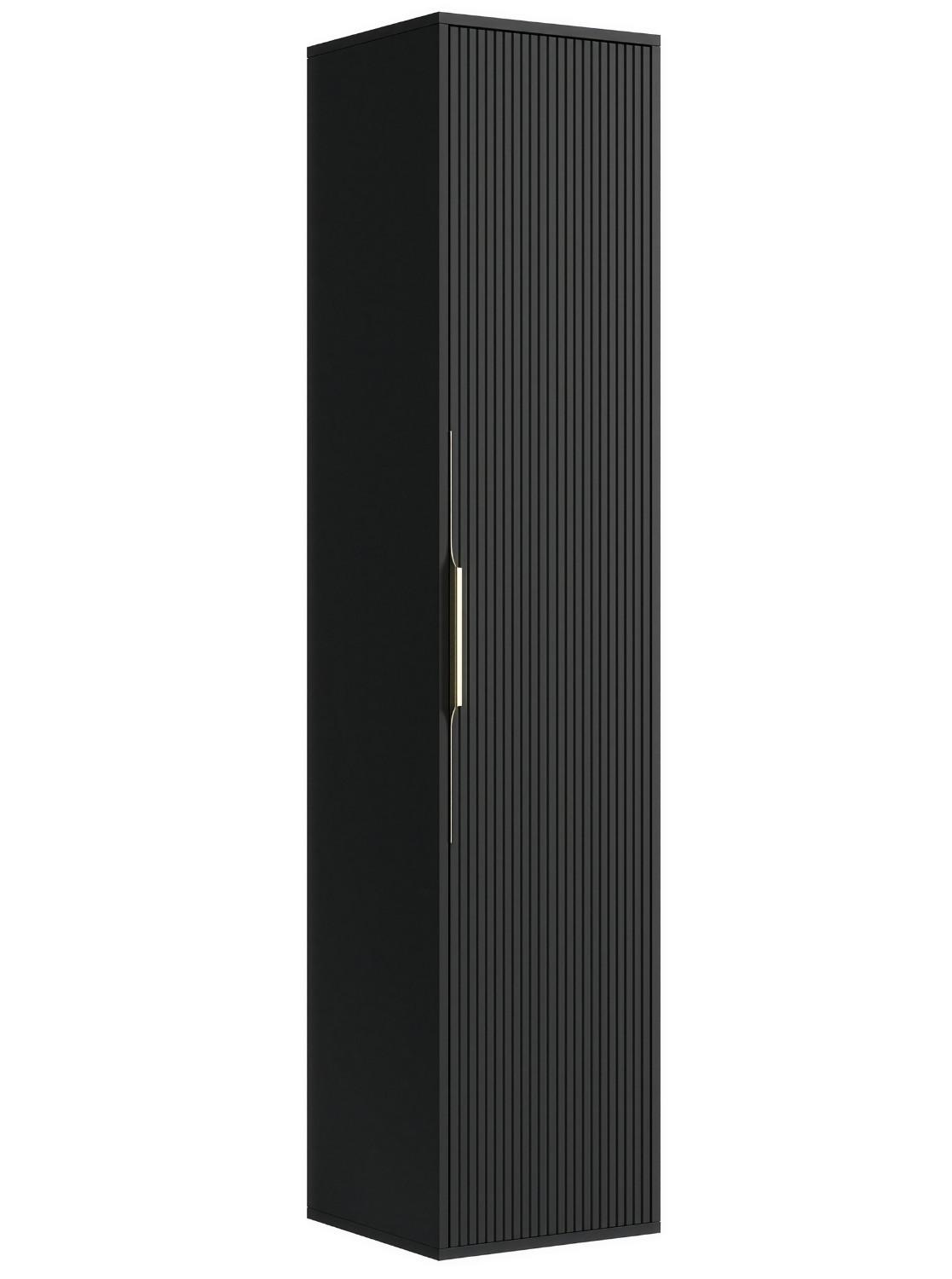 BADEZIMMERSCHRANK Rimini mit 1 Tür Schwarz Matt - 38 x 33 x 170 cm - Schwarz, Holz (33/170/38cm) - Badplaats