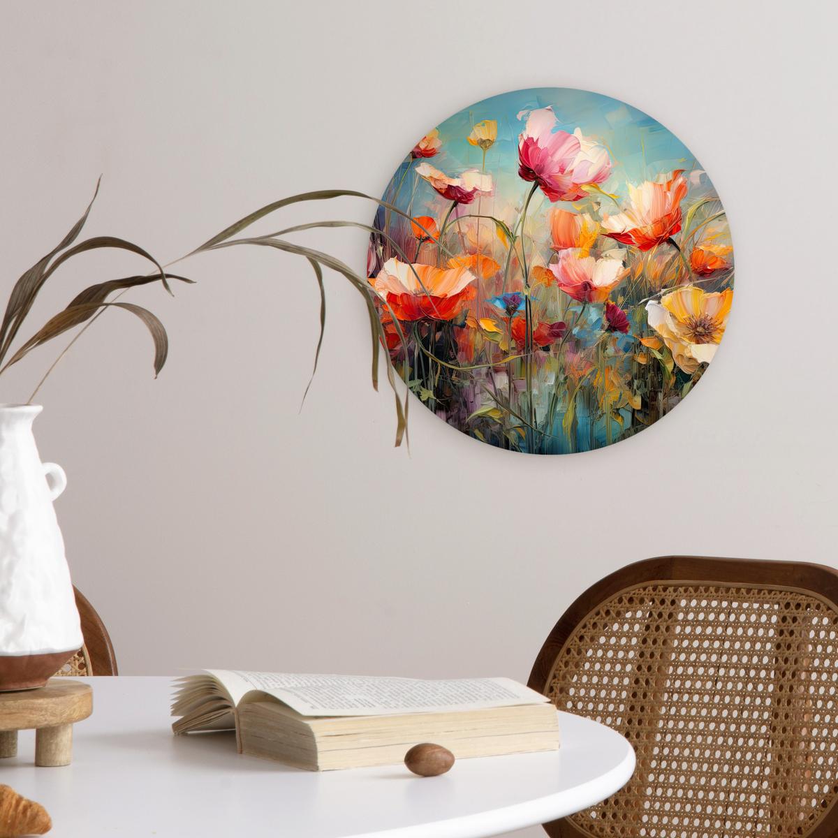WANDBILD Blumen - Aquarell - Kunst - Botanisch - Natur Deko Wohnzimmer 30x30 cm - Orange, Kunststoff (30/30cm) - MuchoWow