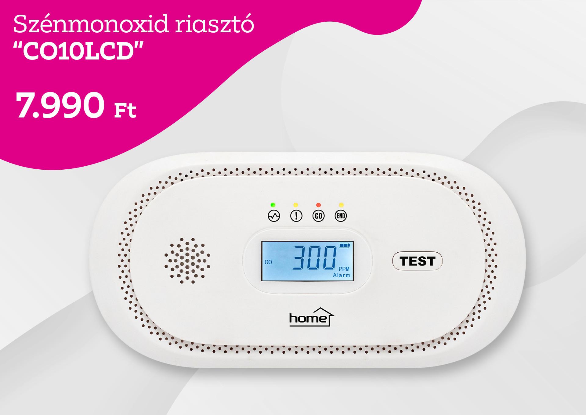 CO10LCD szénmonoxid riasztó 7.990 forint