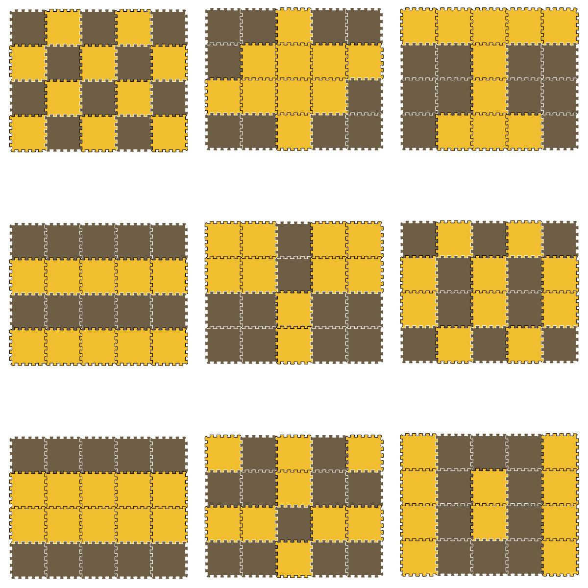 SPIELMATTE ab Null - 180/90/1 cm Puzzlematte Blau - Gelb/Braun, Kunststoff (30/30cm) - Littletom