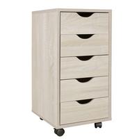 ROLLCONTAINER – Sonoma MDF, 33x64x38 cm, 5 Schubladen, Rollen, modern - Schwarz/Braun, Kunststoff (33/64/38cm) - KADIMA DESIGN