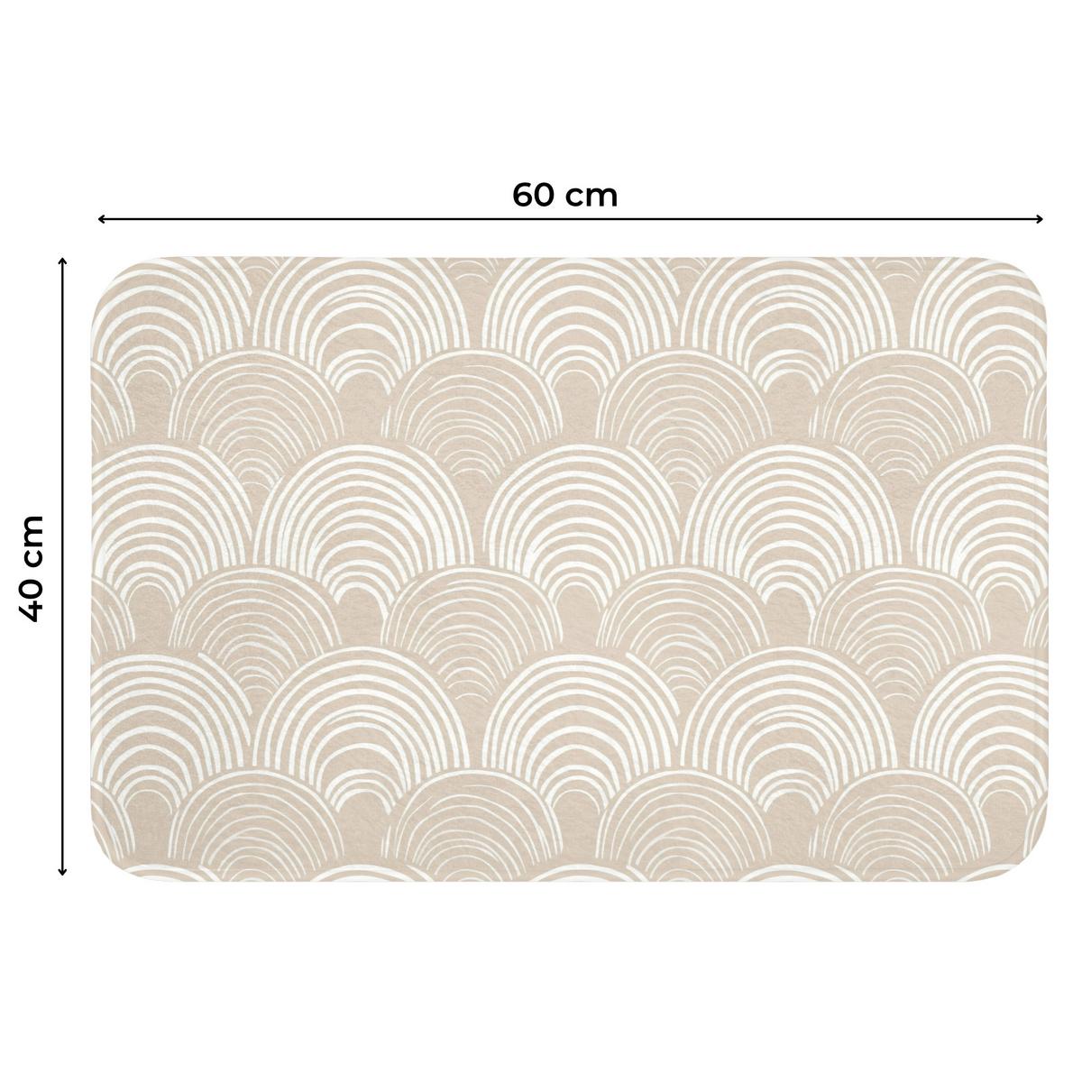 WC-VORLEGER Wellen - Textur - Beige Toilettenvorleger 60x40 cm - Kaschmir, Textil (60/1cm) - OnlyWow