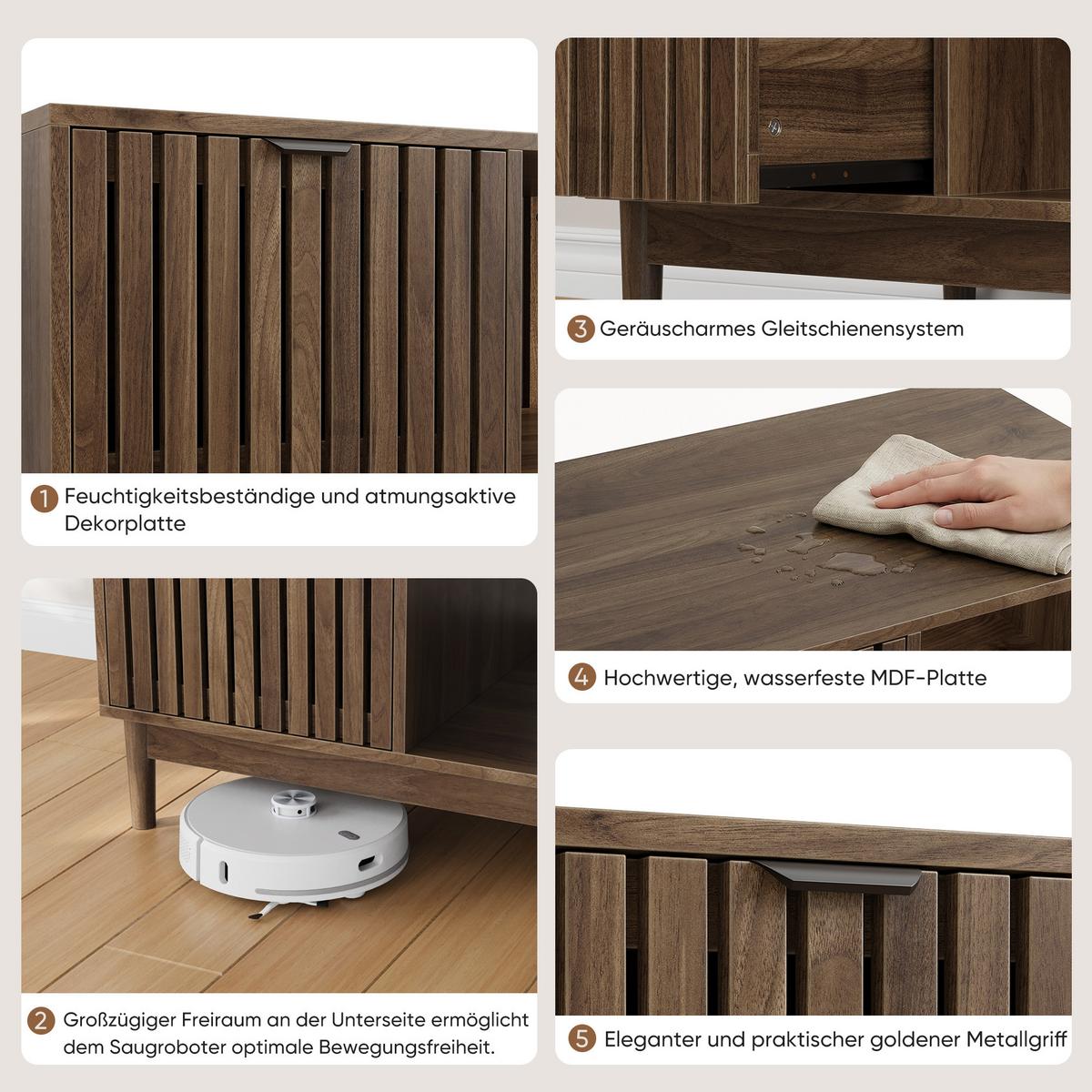 COUCHTISCH holzoptik & gitter-design mit schublade & offenen fächern - Walnussfarben, Holzwerkstoff (50/80/45cm) - Urban Meuble