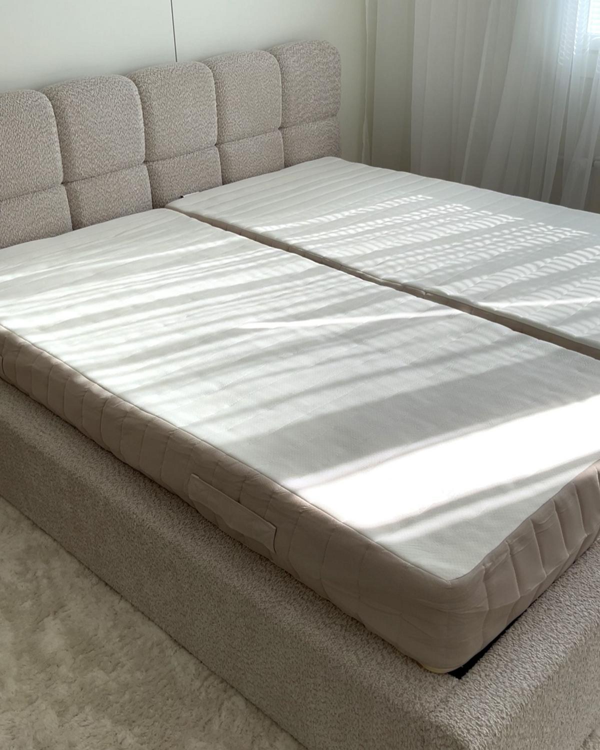 LATEX-TASCHENFEDERKERNMATRATZE H2/3 Mittel 90/200 cm Springy - Weiß, Textil (90/200cm) - Beliani