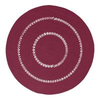 TEPPICH geflochten rund mit Häkel-Muster 120 cm - Weinrot, Textil (120/120cm) - Homescapes
