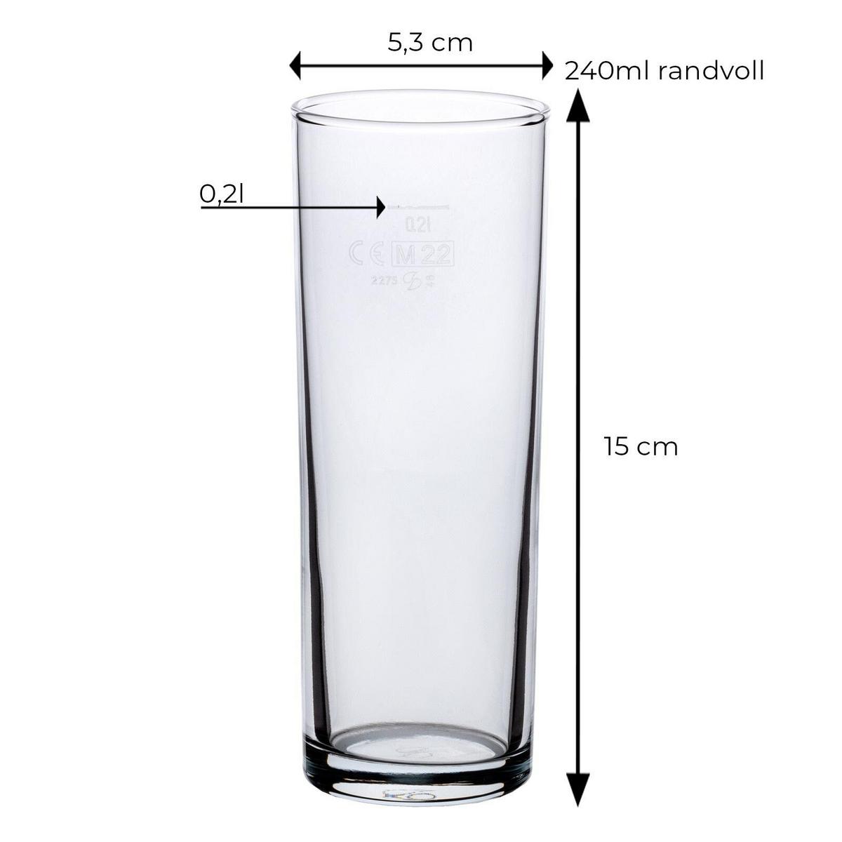 KÖLSCHGLÄSER GEEICHT Stange transparent 0,2 l 12er Set - Transparent, Glas (0.24L) - Van Well