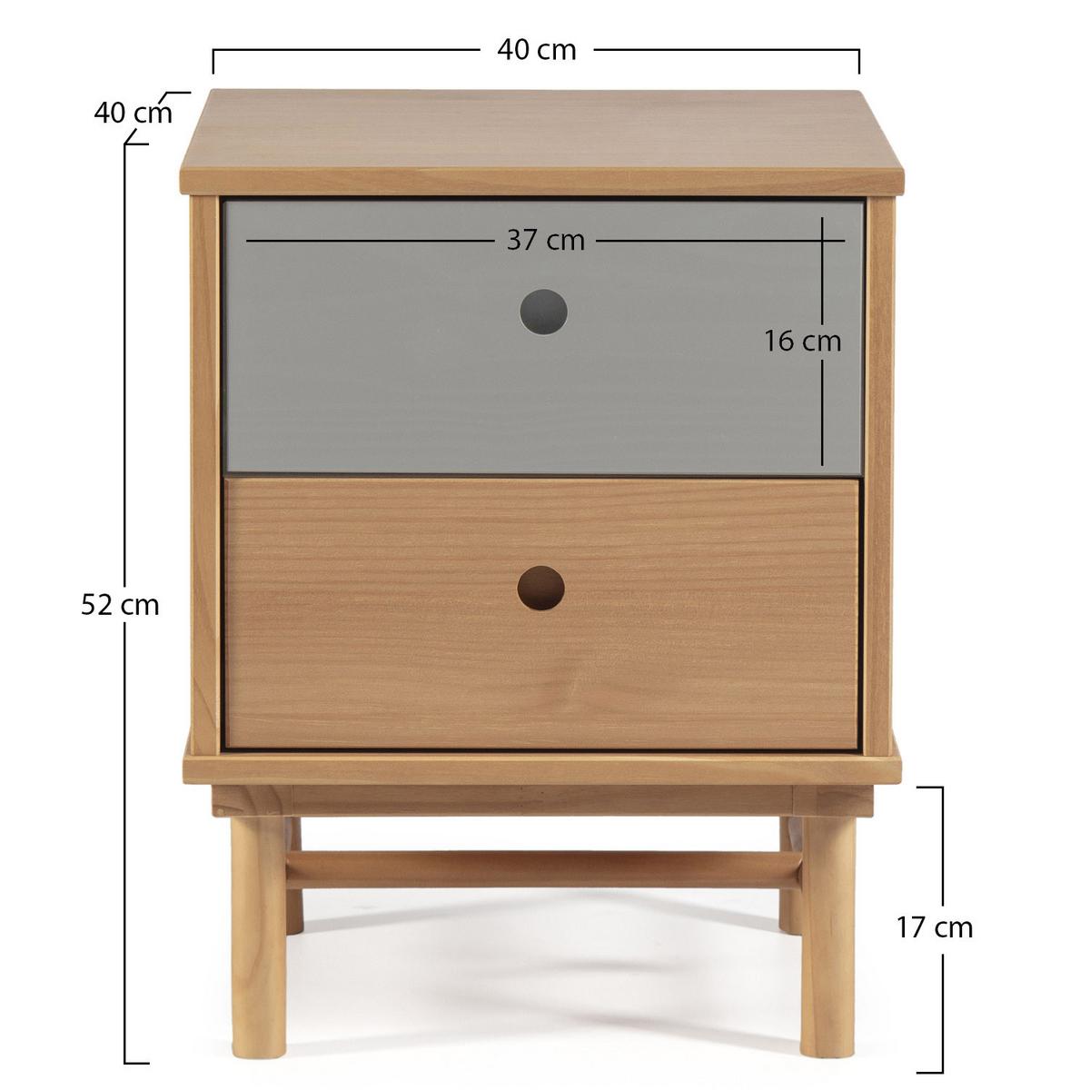 NACHTTISCH Magnus 2 Schubladen - Eichefarben, Holz (40/52/40cm) - VS Venta-stock
