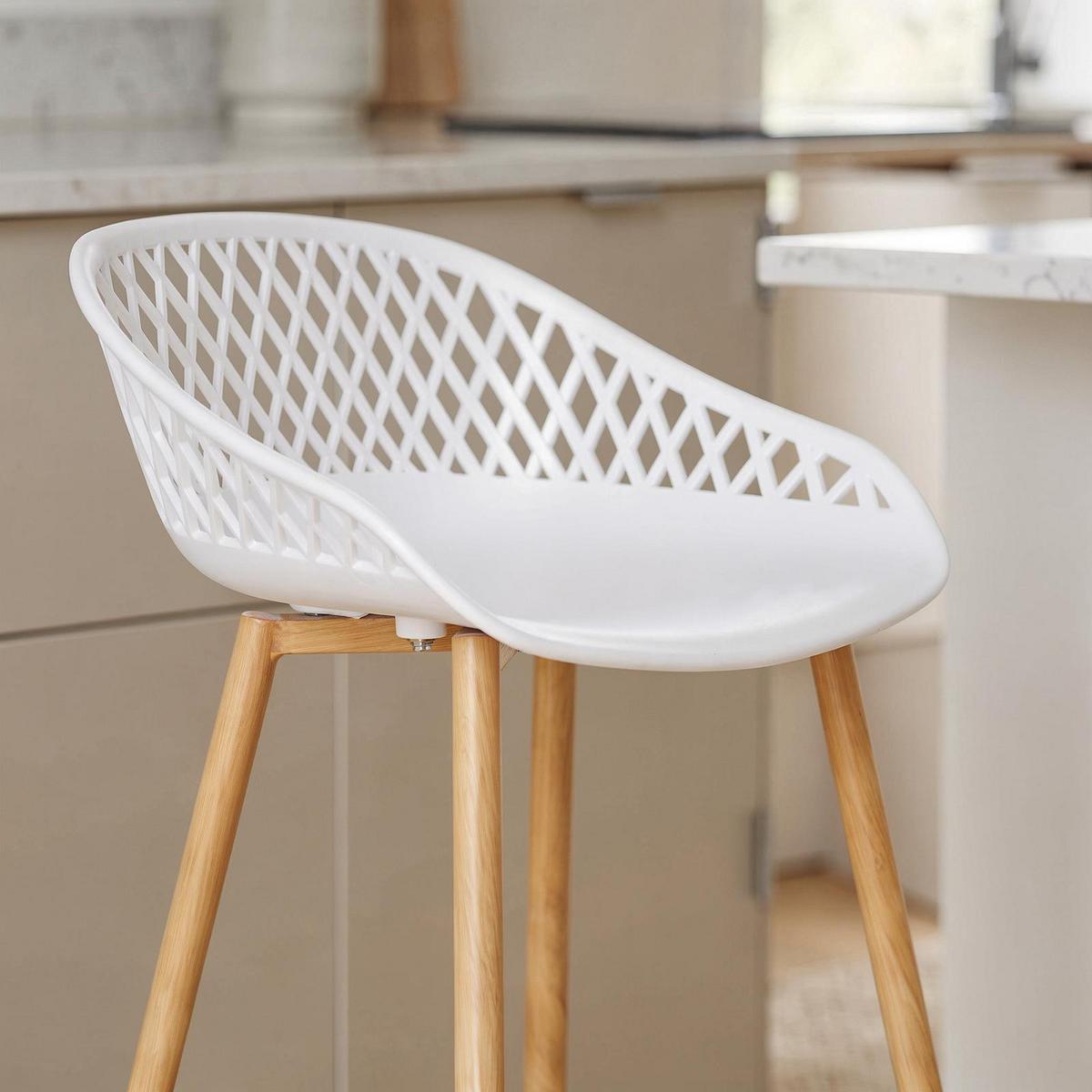 BARHOCKER IREK 2er-Set weiß - Weiß, Textil (47/99/49cm) - IDIMEX