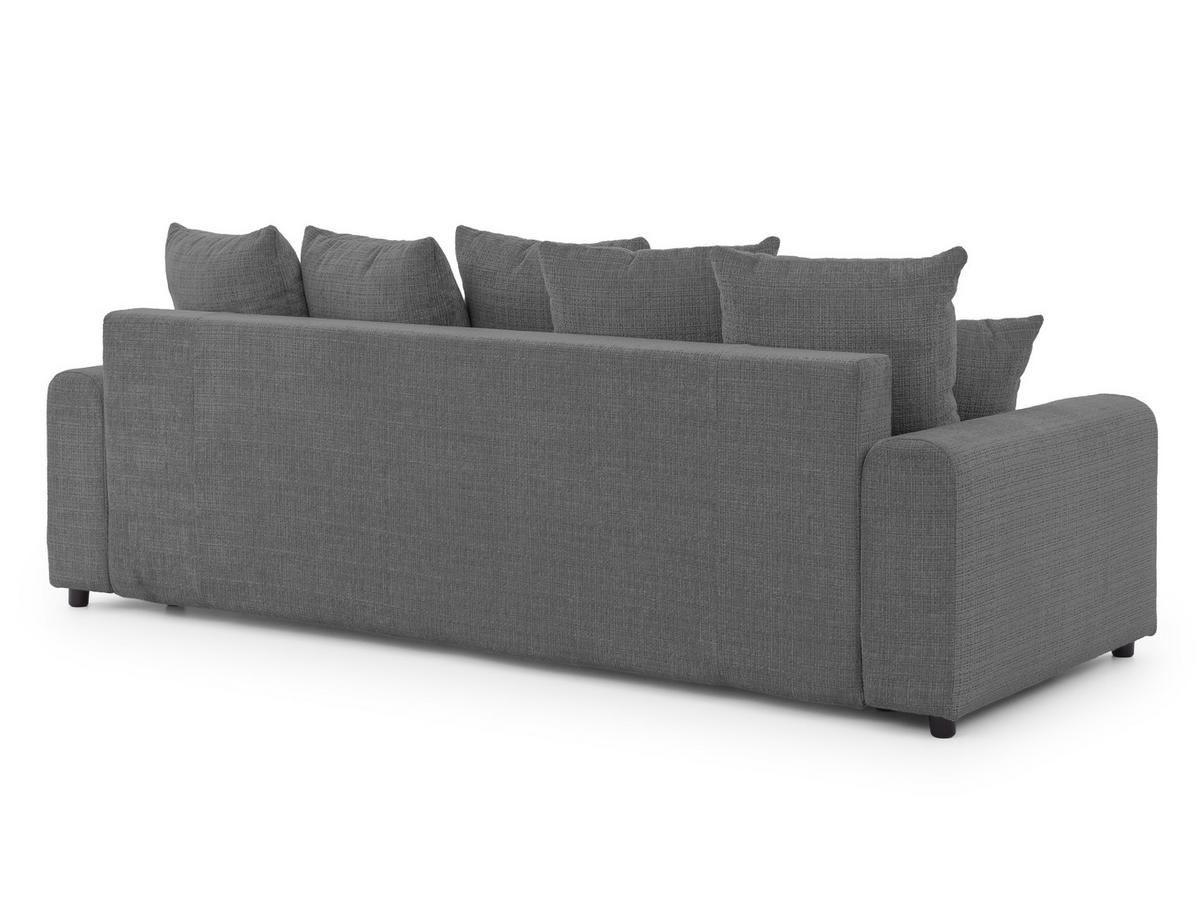 SCHLAFSOFA Calma mit Bettkasten im Bumpy-Design aus weichem Grau Chenille-Stoff - Schwarz/Grau, Holz/Kunststoff (239/88/98cm) - S-Style Möbel
