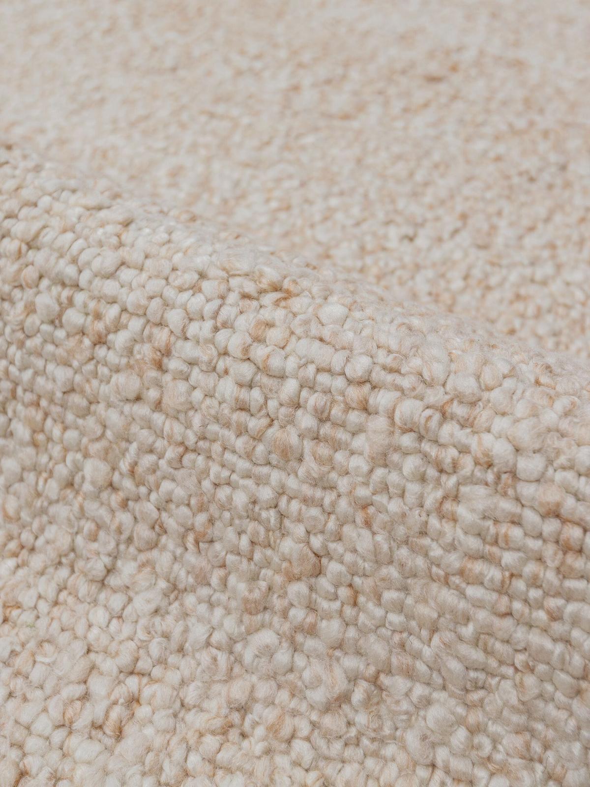 KURZFLORTEPPICH handgewebt GLAVEN, Bouclé-Struktur, Creme, 120 x 170 cm - Beige, Textil (120/170cm) - KADIMA DESIGN